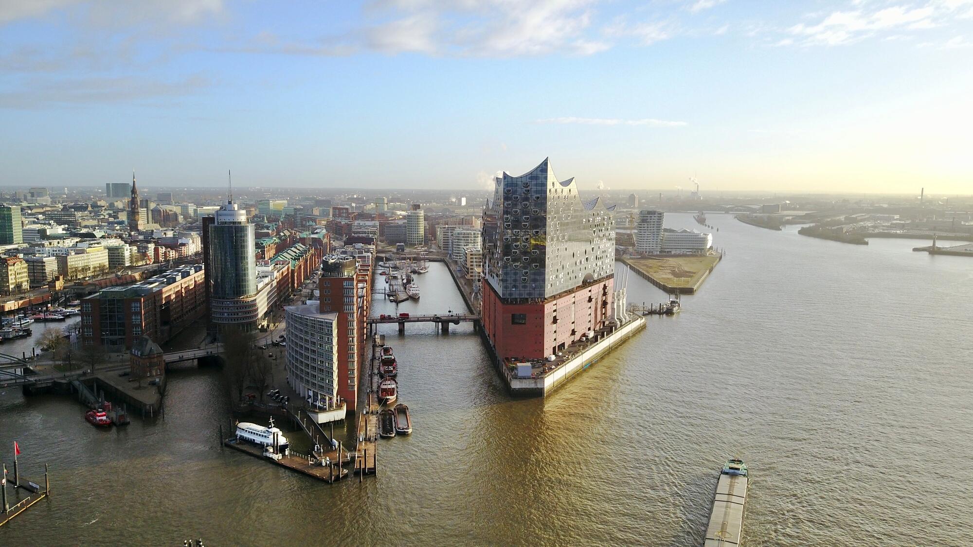 The Elbphilharmonie at the edge of HafenCity.
