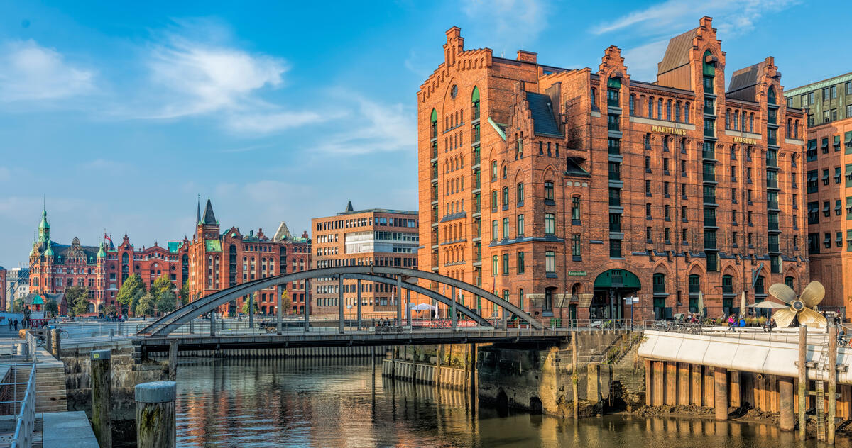 Hamburg’s Maritime Museum beside the canal.
