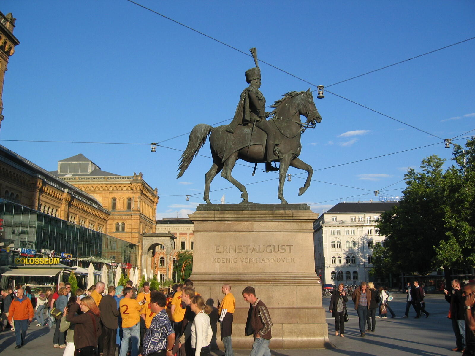 Equestrian statue of King Ernst August in front of Hanover Central Station