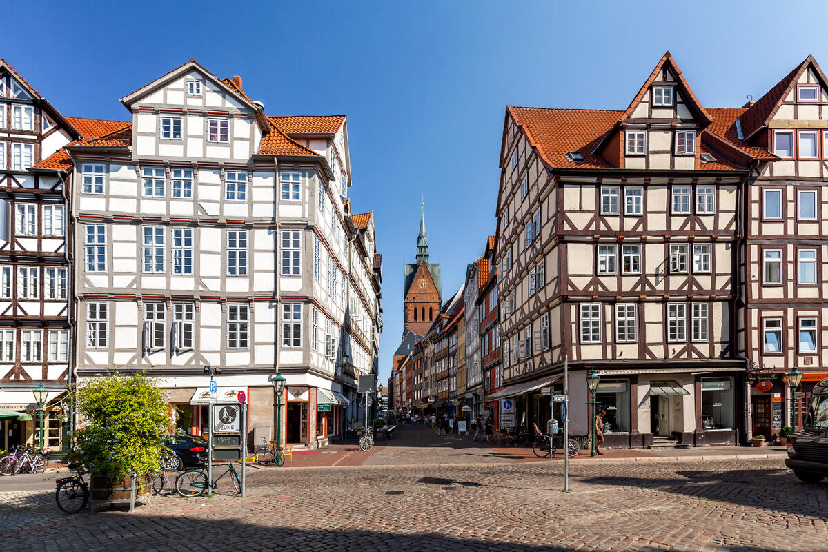 Half-timbered houses in Hanover’s old town.