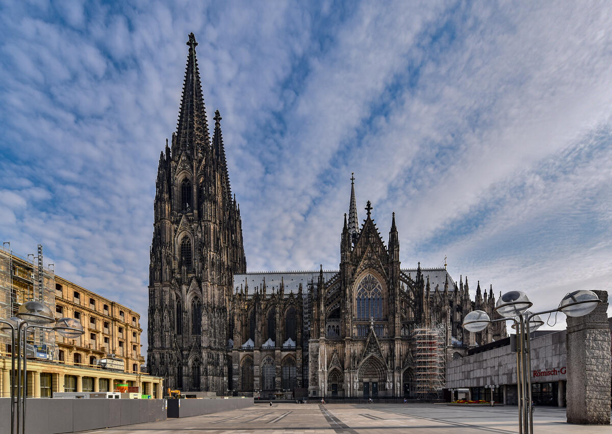 Cologne Cathedral seen from the cathedral square.