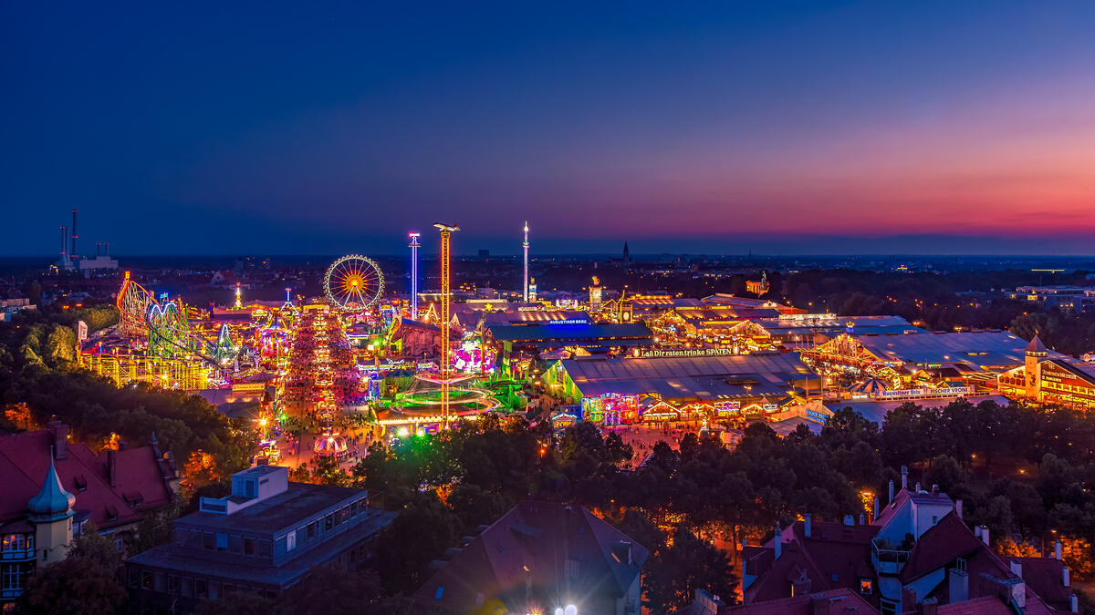 Lights at Munich’s Oktoberfest.
