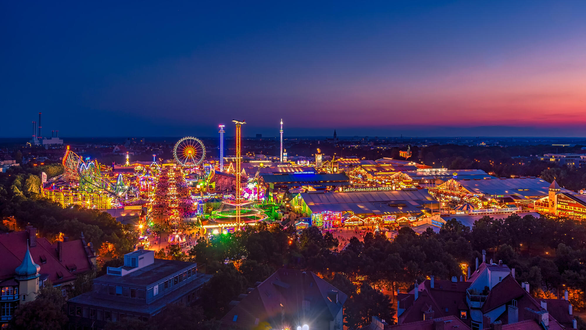 Lights at Munich’s Oktoberfest.