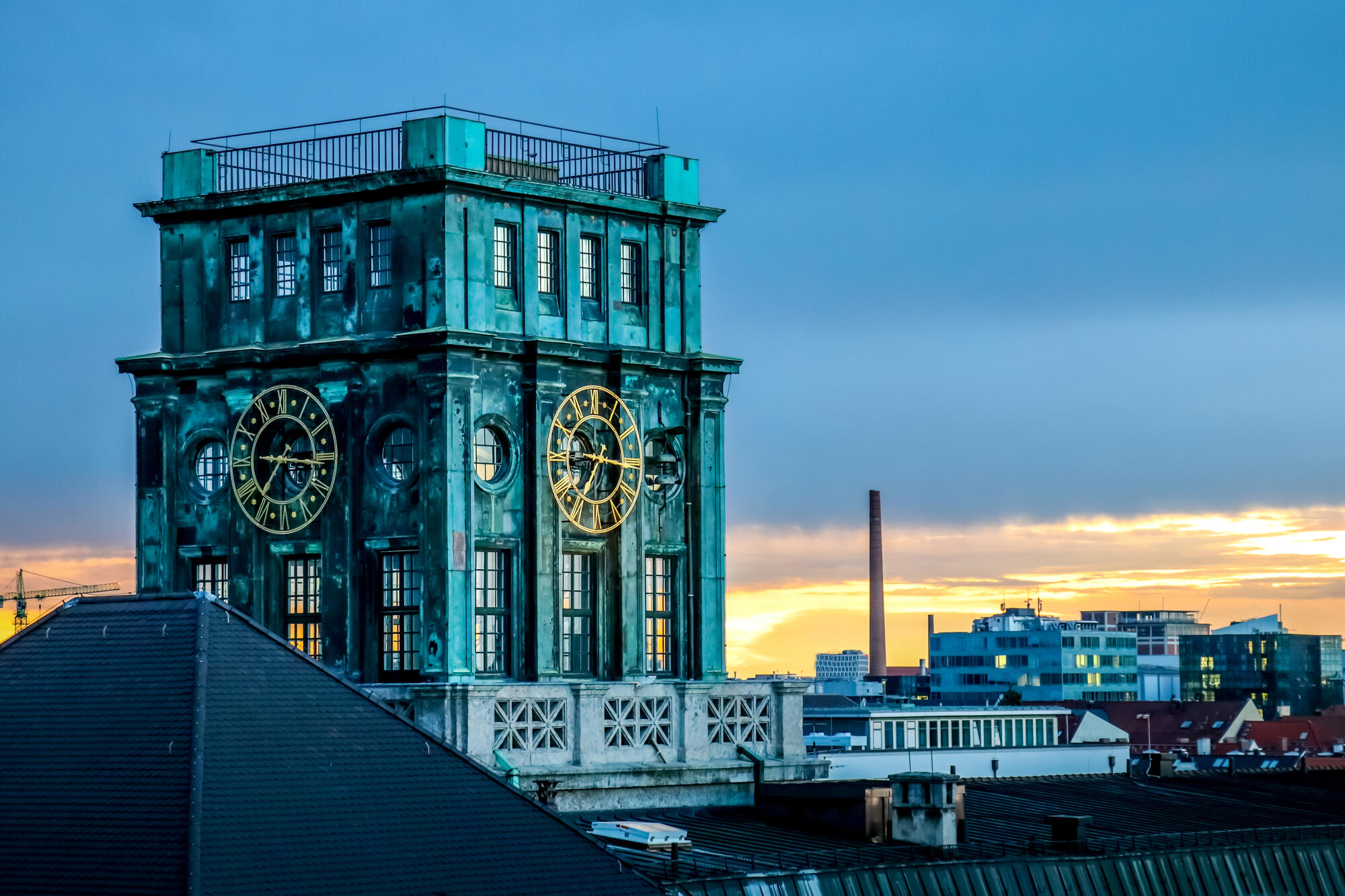 Clock tower at the Technical University of Munich.