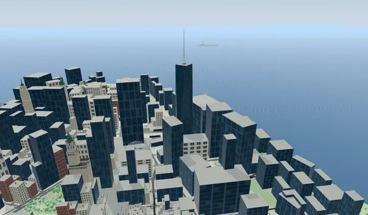 Static 3D preview of New York in illustrative clear weather.